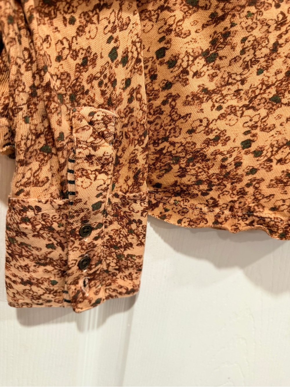 NWOT Free People We The Free Size S Floral Stripe Henley Top Long Sleeve Boho - Picture 4 of 12